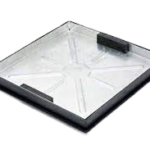 Recessed Tray 450mm Diameter 10T Metal Cover/Plastic Frame 80mm Depth Square to Round